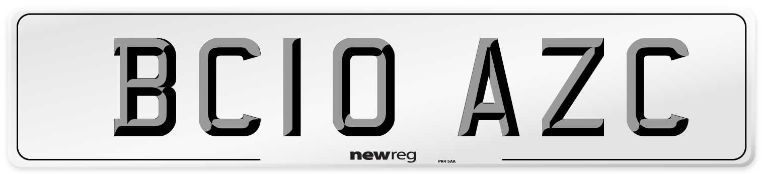 BC10 AZC Number Plate from New Reg